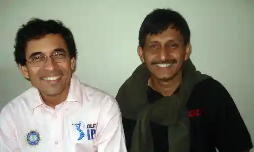 Dr Khanna with Harsha Bhogle, 2009 Dr Khanna with Harsha Bhogle, 2009