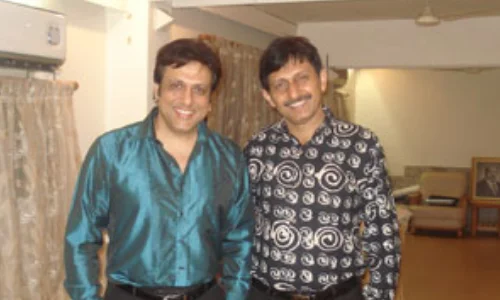 Govinda with Hair transplant surgeon Manoj Khanna Govinda with Hair transplant surgeon Manoj Khanna