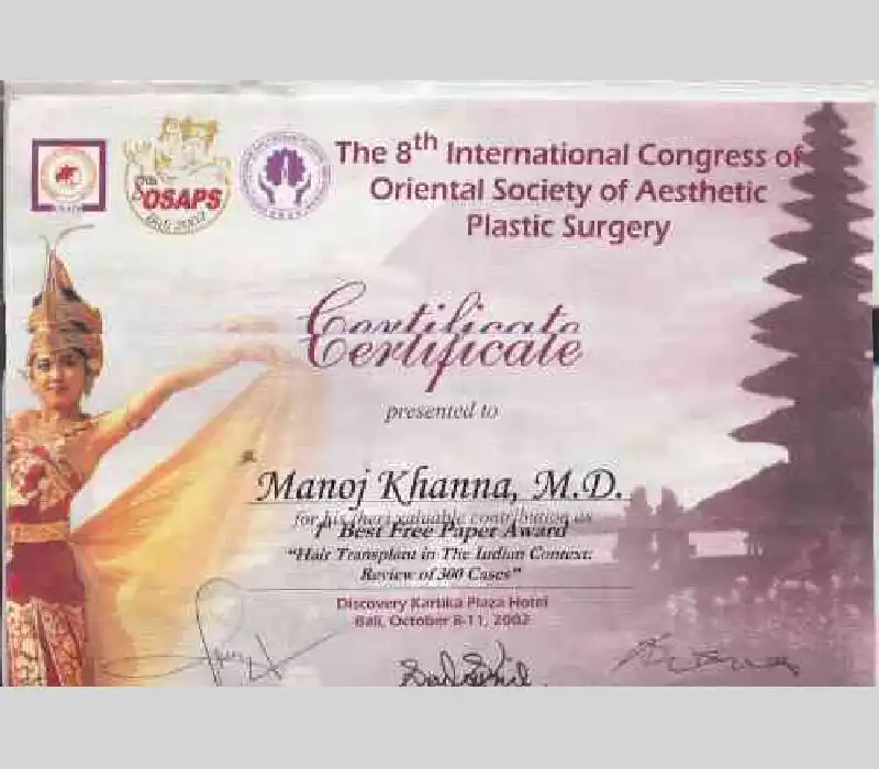 Oriental Society of Aesthetic Plastic Surgery on Hair Transplantation | Plastic Surgery India 